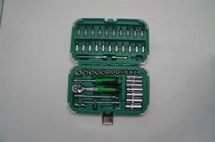 73170 53‑Pcs Tools Set, Green Edge‑wrap Case, New‑style Handle factory